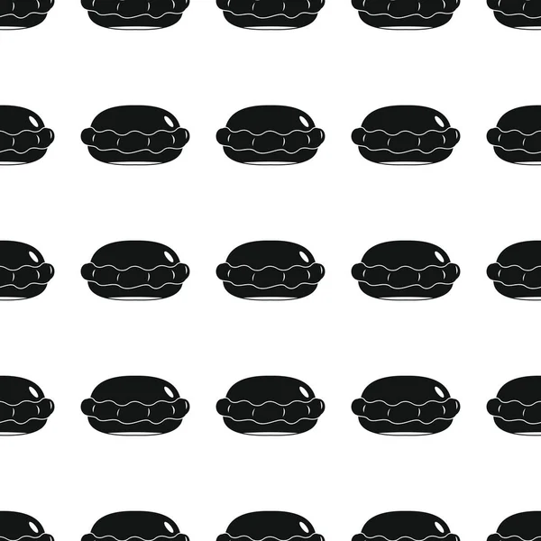 Pasta ekmek ürün siyah basit siluet vektör seamless modeli, siluet şık doku. Yinelenen kek Dikişsiz desen arka plan ekmek tasarımı için