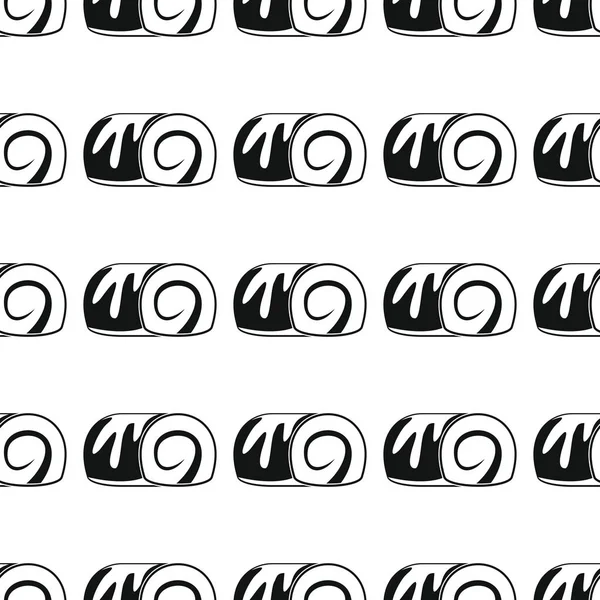 Pasta ekmek ürün siyah basit siluet vektör seamless modeli, siluet şık doku. Yinelenen kek Dikişsiz desen arka plan ekmek tasarımı için
