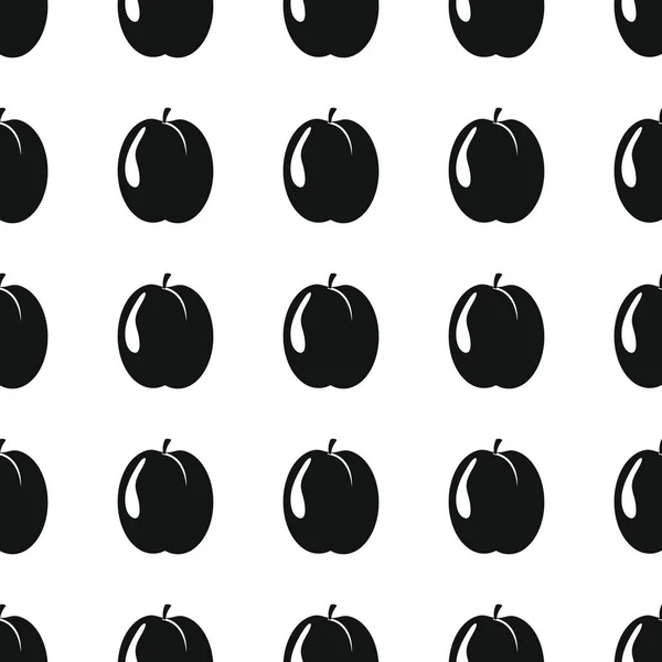 Modello semplice di silhouette vettoriale nero albicocca senza soluzione di continuità. Frutto nero struttura elegante. Ripetere albicocca frutta senza soluzione di continuità modello di sfondo — Vettoriale Stock