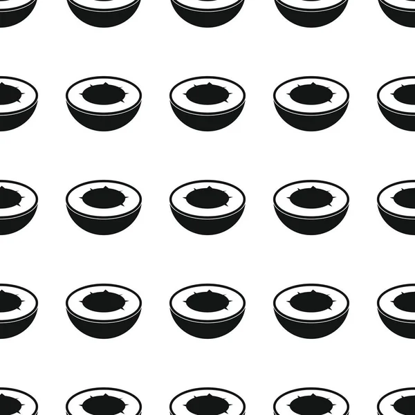 Hindistan cevizi siyah basit siluet vektör seamless modeli. Siyah meyve şık doku. Hindistan cevizi meyve Dikişsiz desen arka plan yinelenen