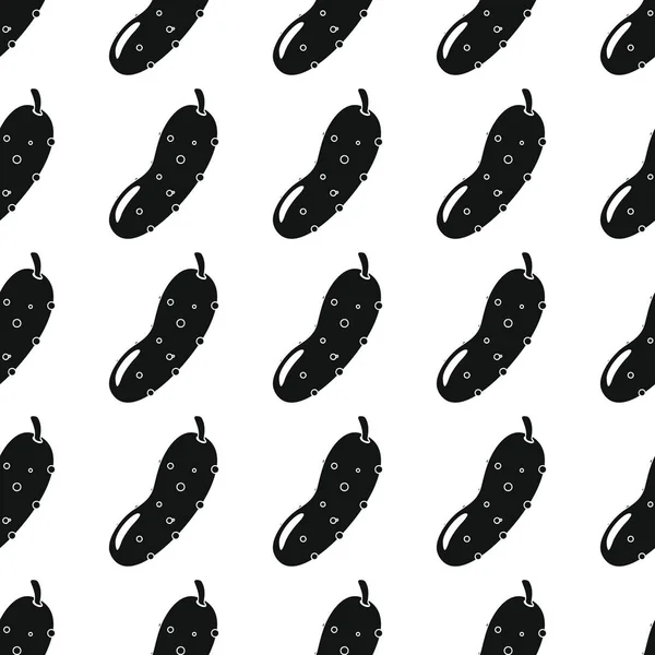 Salatalık siyah basit siluet vektör seamless modeli. Siyah sebze şık doku. Yinelenen salatalık sebze Dikişsiz desen arka plan sebze tasarımı için