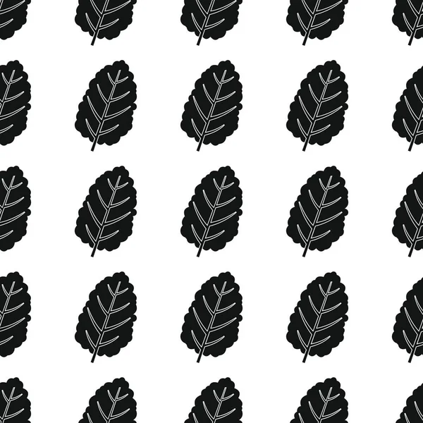 Mangold Beta vulgaris preto silhueta simples vetor sem costura padrão. Textura elegante vegetal preto. Repetindo Mangold Beta vulgaris vegetais sem costura fundo padrão para design de vegetais — Vetor de Stock