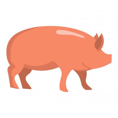 domuz düz çizgi film simgesi