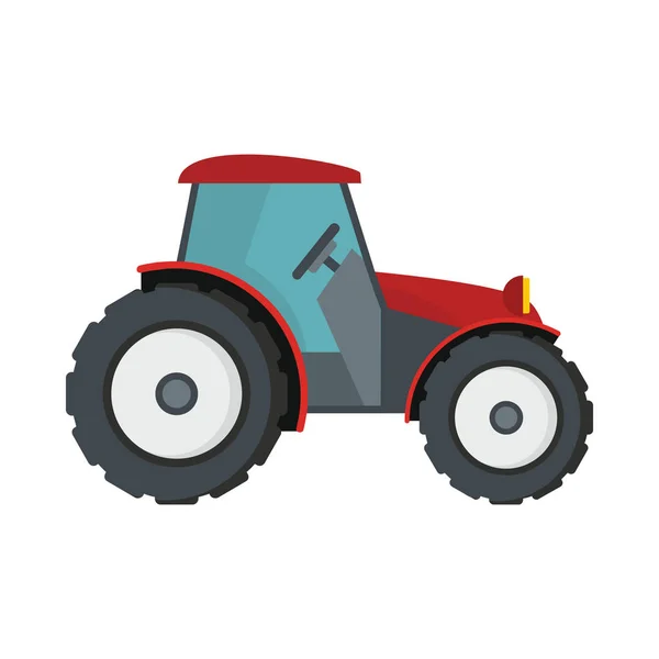 Traktor flach Cartoon-Symbol. Landmaschinenvektorillustration für Design und Web isoliert auf weißem Hintergrund. Traktorvektorobjekt für Etiketten, Logos — Stockvektor