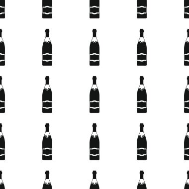 Alkol şişeleri Dikişsiz desen vektör çizim arka plan. Siyah siluet alkol şık doku. Alkol tasarım için yinelenen şişe Dikişsiz desen arka plan