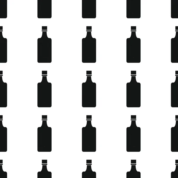 Whiskey üvegek varrat nélküli mintát vektoros illusztráció háttér. Sziluettjét fekete alkohol elegáns textúra. Ismétlődő palackok varrat nélküli mintát háttér alkohol design — Stock Vector