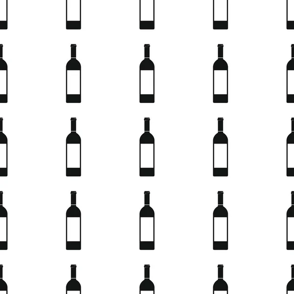 Bouteilles d'alcool sans soudure motif vectoriel illustration fond. Silhouette noire alcool texture élégante. Bouteilles répétitives fond de motif sans couture pour la conception de l'alcool — Image vectorielle