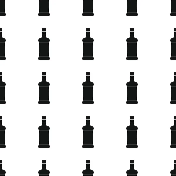 Botellas de vino sin costura patrón vector ilustración fondo. Negro silueta alcohol elegante textura. Repetir Botellas sin costura patrón de fondo para el diseño de alcohol — Vector de stock