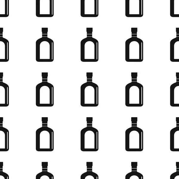 Cognac botellas sin costura patrón vector ilustración fondo. Negro silueta alcohol elegante textura. Repetir Botellas sin costura patrón de fondo para el diseño de alcohol — Vector de stock