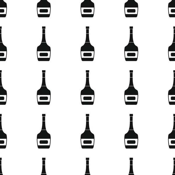 Cognac bottiglie senza soluzione di continuità modello vettore illustrazione sfondo. Struttura elegante alcol silhouette nera. Ripetere bottiglie senza soluzione di continuità modello di sfondo per la progettazione di alcol — Vettoriale Stock