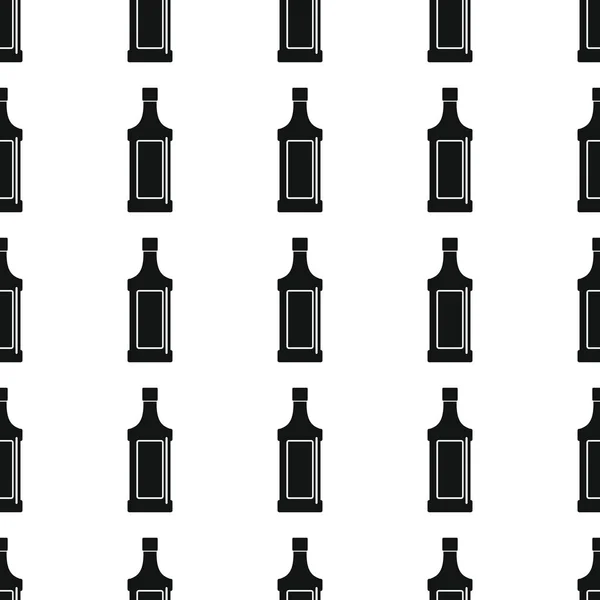 Botellas de vino sin costura patrón vector ilustración fondo. Negro silueta alcohol elegante textura. Repetir Botellas sin costura patrón de fondo para el diseño de alcohol — Vector de stock