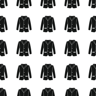 Ceket Dikişsiz desen vektör çizim arka plan. Siyah siluet ceket şık doku. Yinelenen ceket Dikişsiz desen arka plan elbise tasarımı için