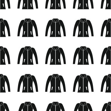 Ceket Dikişsiz desen vektör çizim arka plan. Siyah siluet ceket şık doku. Yinelenen ceket Dikişsiz desen arka plan elbise tasarımı için