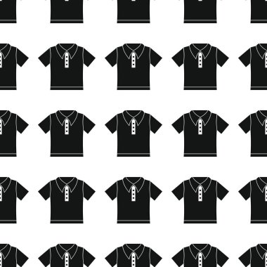 T-shirt Dikişsiz desen vektör çizim arka plan. Siyah siluet gömlek şık doku. Yinelenen gömlek Dikişsiz desen arka plan elbise tasarımı için