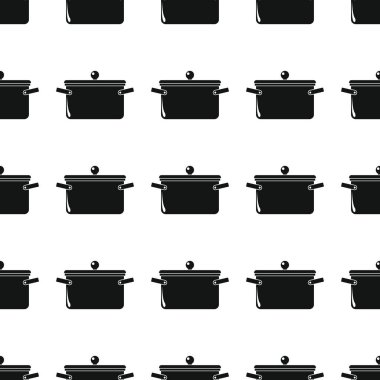 Dikişsiz desen vektör çizim arka plan pan. Siyah siluet tava şık doku. Pan Dikişsiz desen arka plan mutfak tasarımı için yinelenen