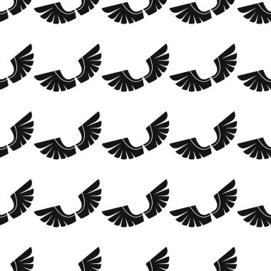 Dikişsiz desen vektör çizim arka kanatlar. Siyah siluet şık doku kanatlar. Tasarımınız için yinelenen kanatları Dikişsiz desen arka plan