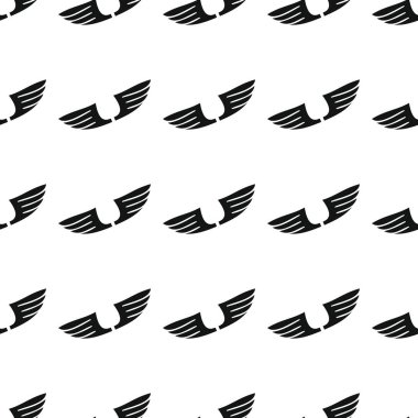 Dikişsiz desen vektör çizim arka kanatlar. Siyah siluet şık doku kanatlar. Tasarımınız için yinelenen kanatları Dikişsiz desen arka plan