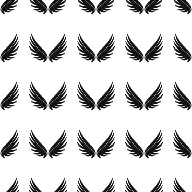 Dikişsiz desen vektör çizim arka kanatlar. Siyah siluet şık doku kanatlar. Tasarımınız için yinelenen kanatları Dikişsiz desen arka plan