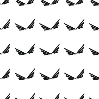 Dikişsiz desen vektör çizim arka kanatlar. Siyah siluet şık doku kanatlar. Tasarımınız için yinelenen kanatları Dikişsiz desen arka plan