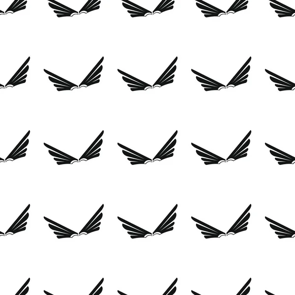 Skrzydła wzór wektor ilustracja tła. Sylwetka czarne skrzydła stylowy tekstura. Powtarzając skrzydła wzór tła dla projektu — Wektor stockowy
