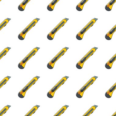 Bıçak üzerinde beyaz arka plan vektör illüstrasyon izole karikatür tarzı kağıt seamless modeli için