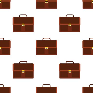 Beyaz arka plan vektör illüstrasyon izole düz stilde bavul seamless modeli