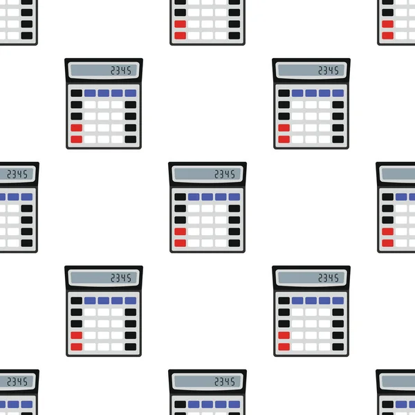 Calculatrice motif sans couture dans un style plat isolé sur fond blanc illustration vectorielle — Image vectorielle