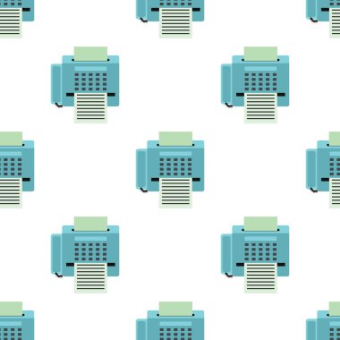 Faks seamless modeli düz stil üzerinde beyaz arka plan vektör illüstrasyon izole içinde