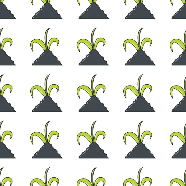Sprout patrón sin costuras en estilo de dibujos animados aislados en la ilustración de vector de fondo blanco — Archivo Imágenes Vectoriales