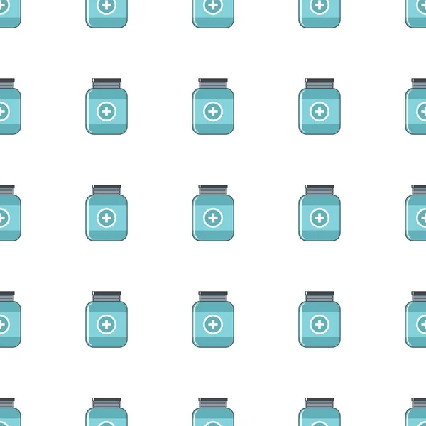 Medicina jar sem costura padrão no estilo cartoon isolado no fundo branco vetor ilustração — Vetor de Stock