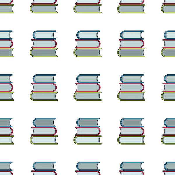 Beyaz arka plan vektör illüstrasyon izole karikatür tarzı kitaplar seamless modeli