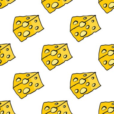 Peynir Dikişsiz desen vektör çizim arka plan. Yinelenen peynir Dikişsiz desen arka plan