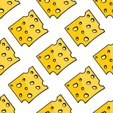 Peynir Dikişsiz desen vektör çizim arka plan. Yinelenen peynir Dikişsiz desen arka plan