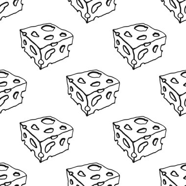 Peynir Dikişsiz desen vektör çizim arka plan. Yinelenen peynir Dikişsiz desen arka plan