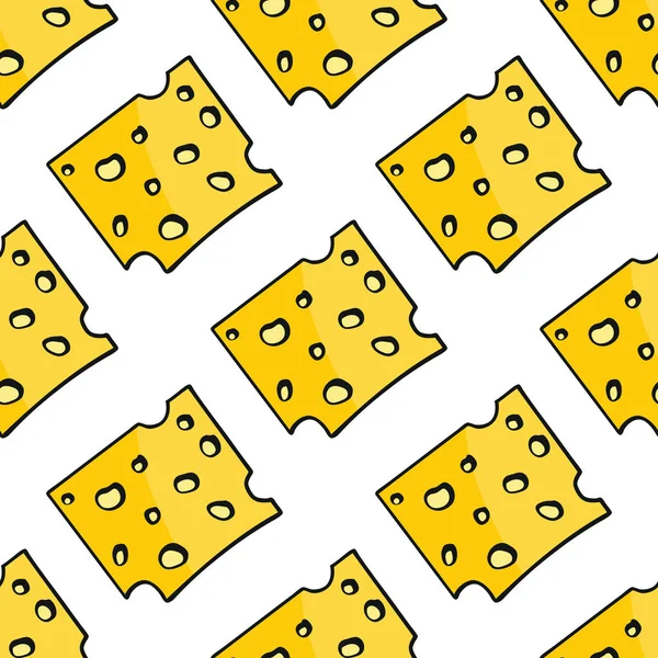 치즈 완벽 한 패턴 벡터 일러스트 배경입니다. 반복 치즈 완벽 한 패턴 배경 — 스톡 벡터