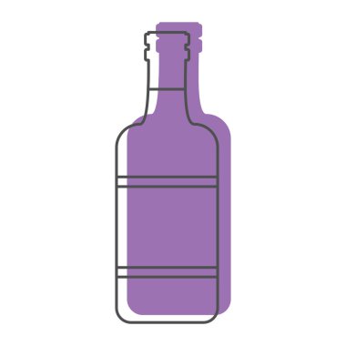 Şişe alkol bira ile uyumlu renk siluet stil simgeler vektör çizim tasarım ve beyaz arka plan üzerinde izole web için
