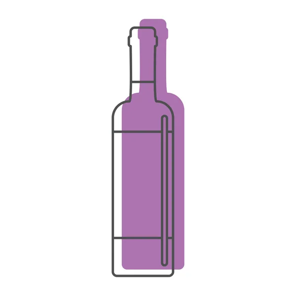 Bouteille alcool vin en ligne avec la couleur silhouette icônes de style vectoriel illustration pour la conception et la toile isolée sur fond blanc — Image vectorielle