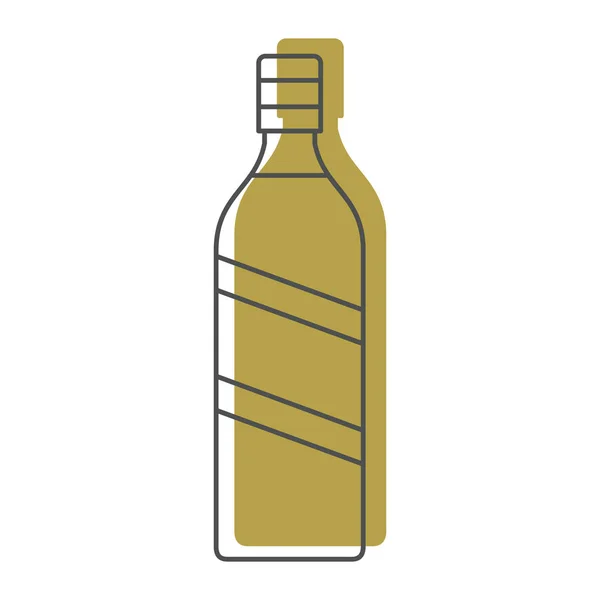 Flasche Alkohol Wermut im Einklang mit Farbe Silhouette Stil Symbole Vektor Illustration für Design und Web isoliert auf weißem Hintergrund — Stockvektor