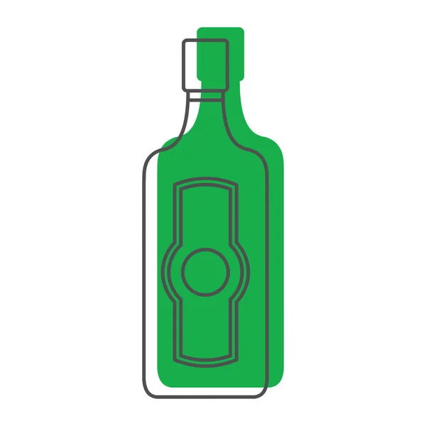 Flasche Alkohol Martini im Einklang mit Farbe Silhouette Stil Symbole Vektor Illustration für Design und Web isoliert auf weißem Hintergrund — Stockvektor