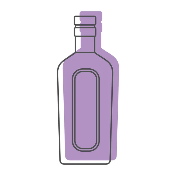 Flasche Alkohol Rum im Einklang mit Farbe Silhouette Stil Symbole Vektor Illustration für Design und Web isoliert auf weißem Hintergrund — Stockvektor
