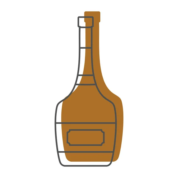 Fles alcohol cognac in overeenstemming met de kleur silhouet stijl iconen vectorillustratie voor ontwerp en web geïsoleerd op witte achtergrond — Stockvector
