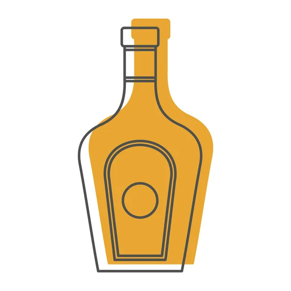 Bouteille d'alcool gin en ligne avec des icônes de style silhouette couleur illustration vectorielle pour la conception et le web isolé sur fond blanc — Image vectorielle