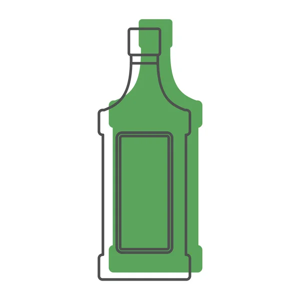 Flasche Alkohol Absinth im Einklang mit Farbe Silhouette Stil Symbole Vektor Illustration für Design und Web isoliert auf weißem Hintergrund — Stockvektor