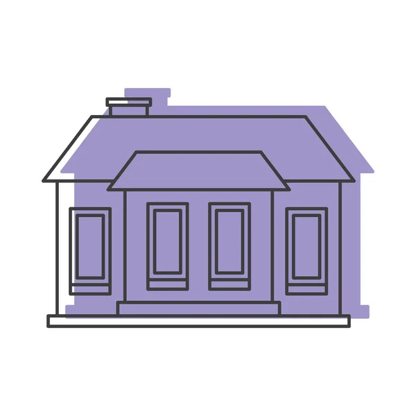 Ilustração do vetor do doodle da casa de Lilac para o projeto e a correia fotorreceptora isolados no branco — Vetor de Stock