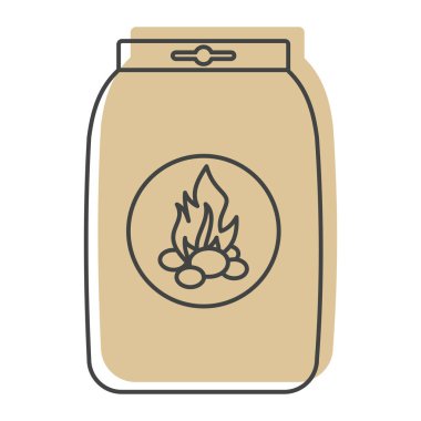 Kömür kağıt çanta ızgara doodle tarzı