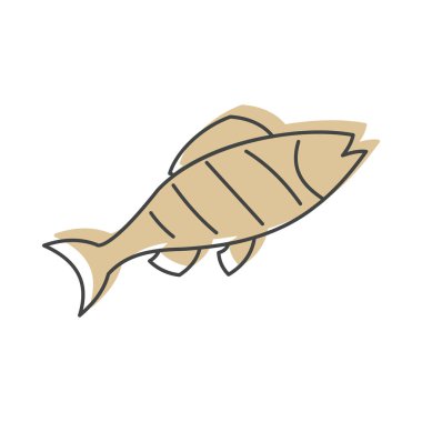 Balık ızgara doodle tarzı