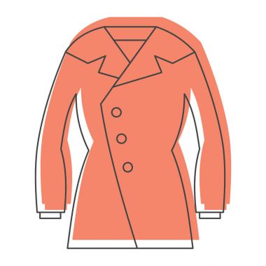 Doodle stili simgeler vektör çizim tasarım ve web üzerinde beyaz izole için palto