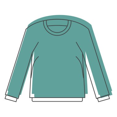 Doodle stili simgeler vektör çizim tasarım ve izole web için uzun kollu gömlek