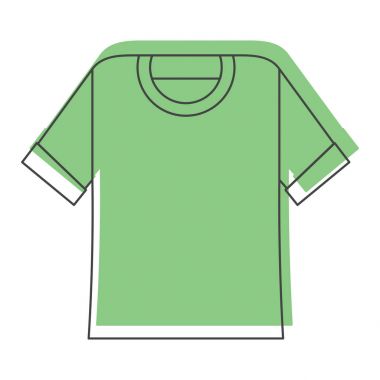 Doodle stili simgeler vektör çizim tasarım ve izole web için yeşil gömlek