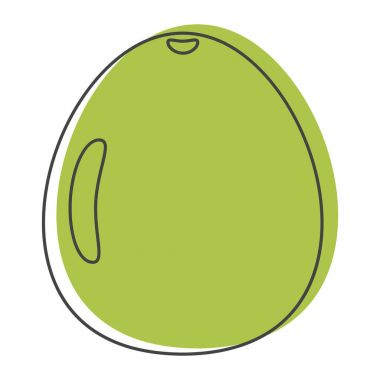 Yeşil pomelo doodle stili simgeler vektör çizim tasarım ve web üzerinde beyaz izole için